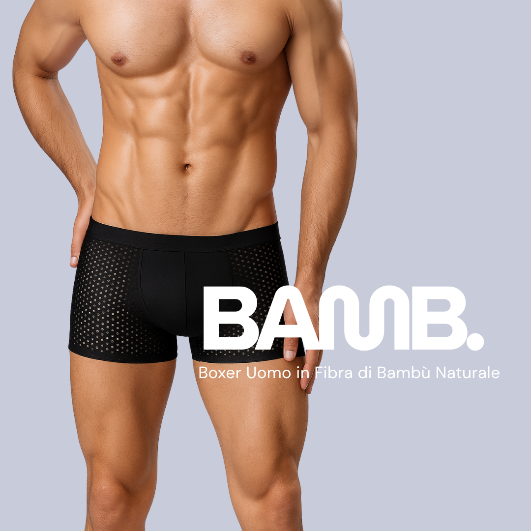 Bamb – 4 Boxer Uomo in Fibra di Bambù Naturale